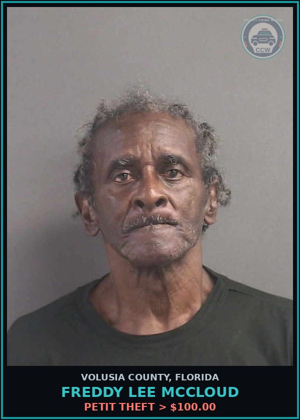 Booking mugshot of FREDDY LEE MCCLOUD in Volusia County
