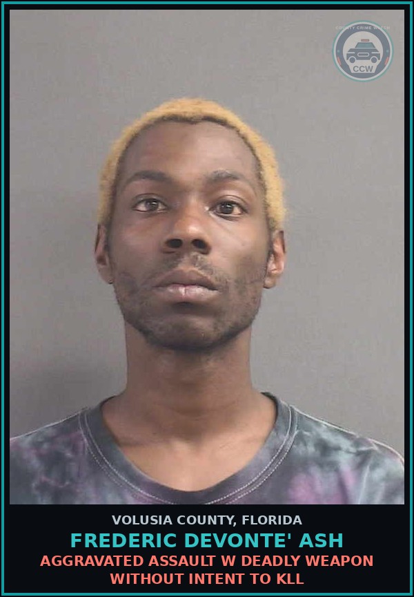 Booking mugshot of FREDERIC DEVONTE' ASH in Volusia County