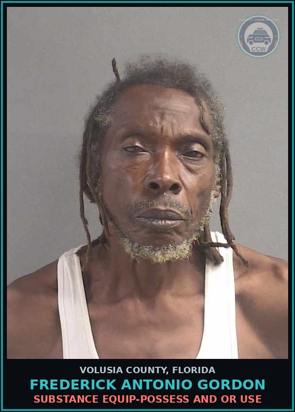 Booking mugshot of FREDERICK ANTONIO GORDON in Volusia County