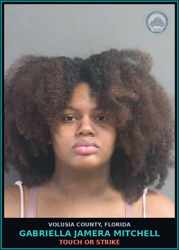 Booking mugshot of GABRIELLA JAMERA MITCHELL in Volusia County