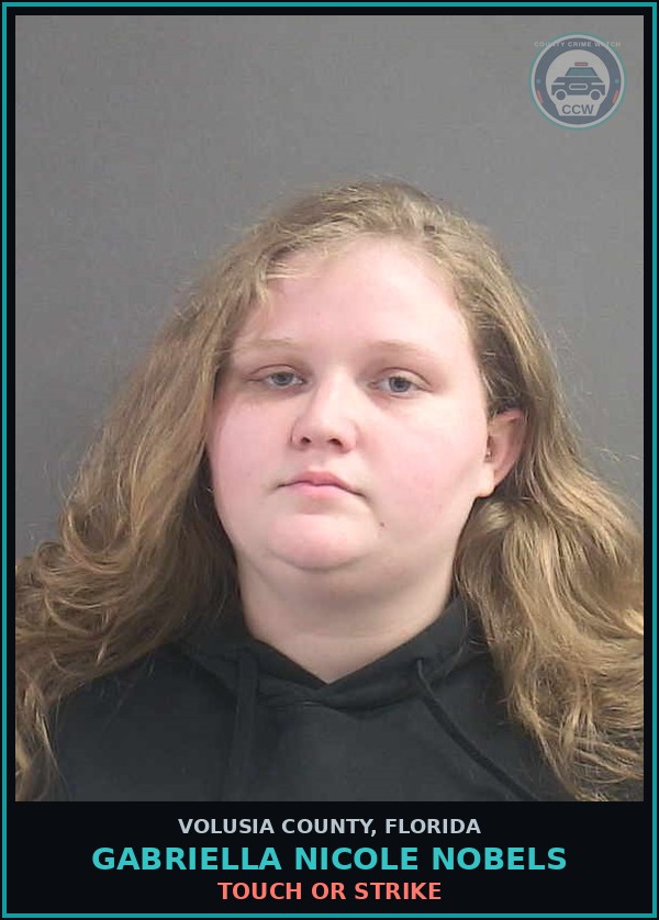 Booking mugshot of GABRIELLA NICOLE NOBELS in Volusia County