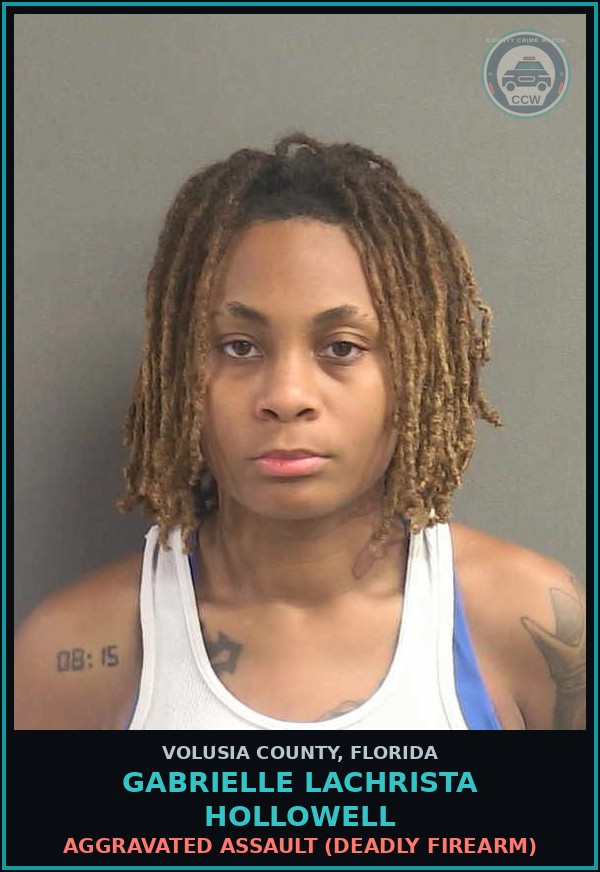 Booking mugshot of GABRIELLE LACHRISTA HOLLOWELL in Volusia County
