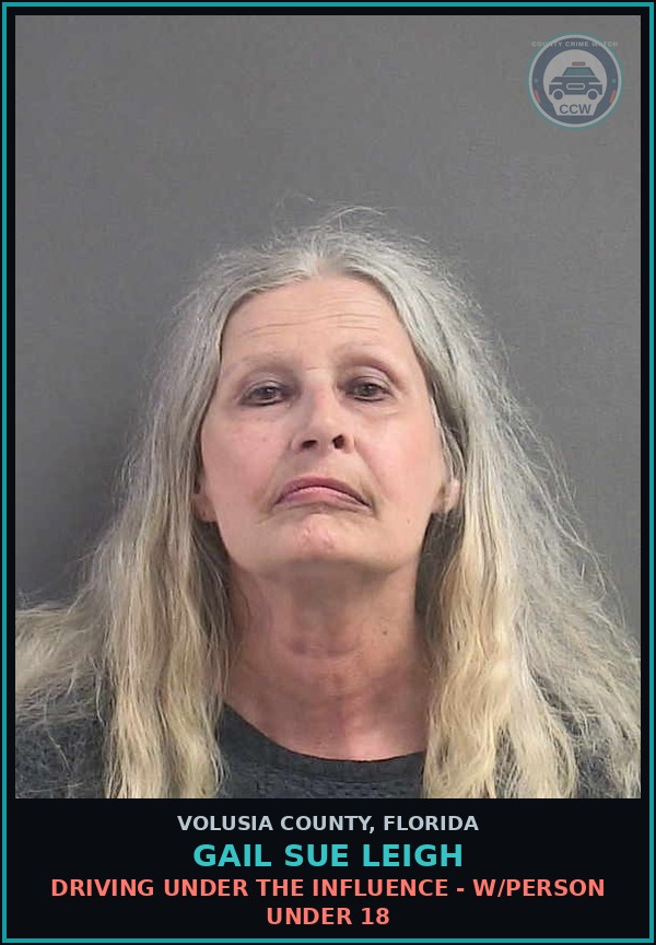 Booking mugshot of GAIL SUE LEIGH in Volusia County