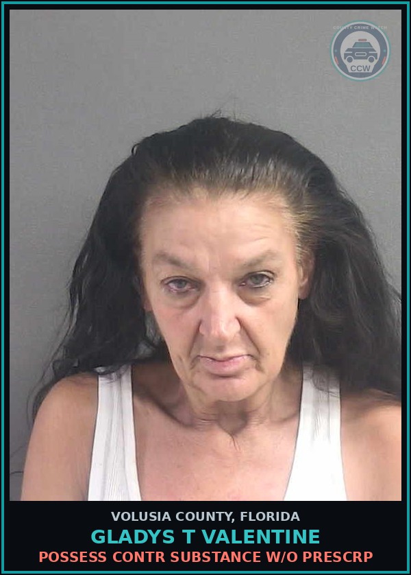 Booking mugshot of GLADYS T VALENTINE in Volusia County