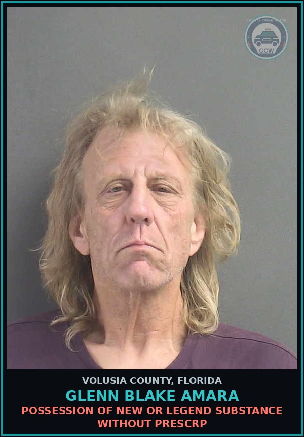 Booking mugshot of GLENN BLAKE AMARA in Volusia County