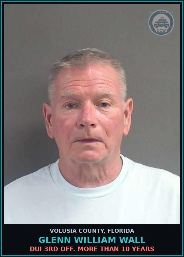 Booking mugshot of GLENN WILLIAM WALL in Volusia County