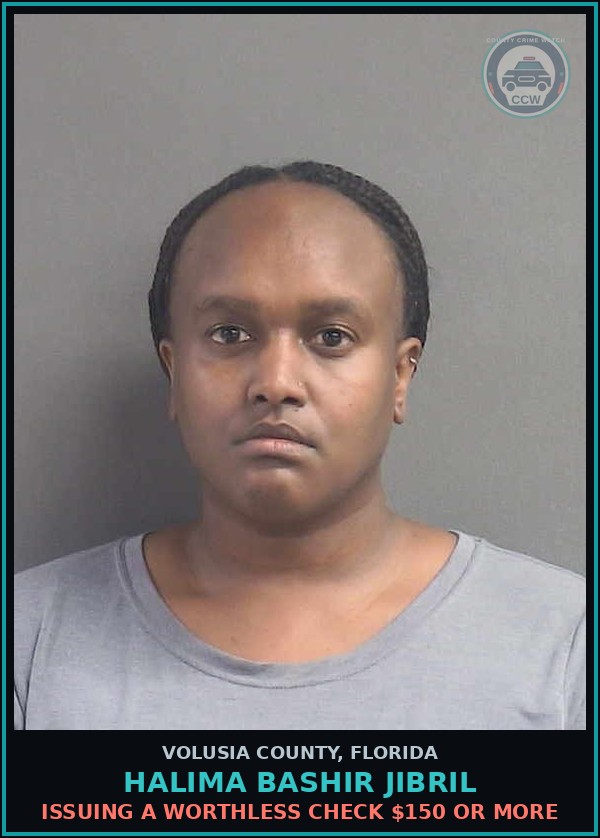 Booking mugshot of HALIMA BASHIR JIBRIL in Volusia County