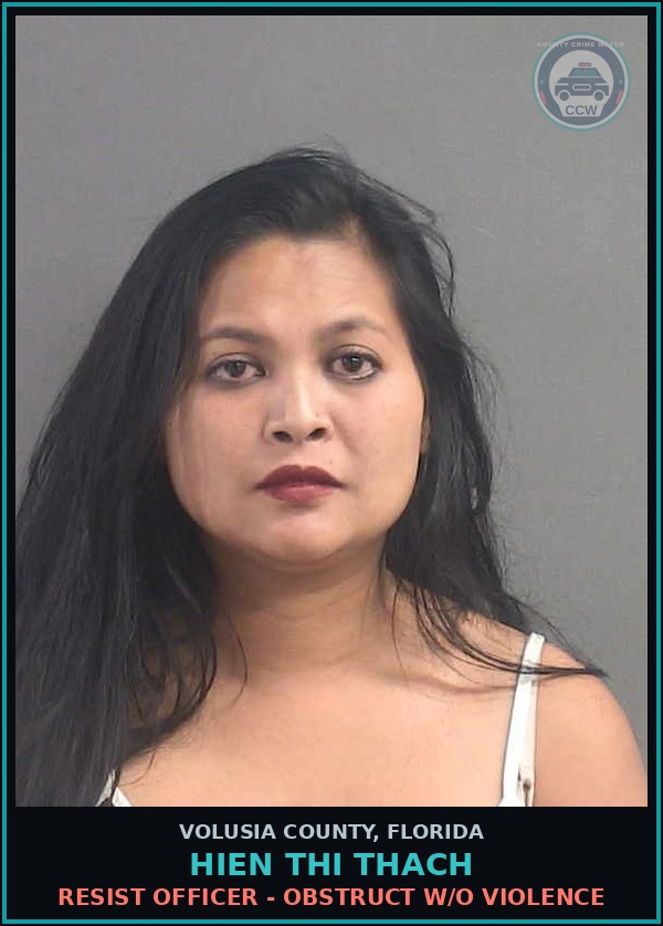 Booking mugshot of HIEN THI THACH in Volusia County