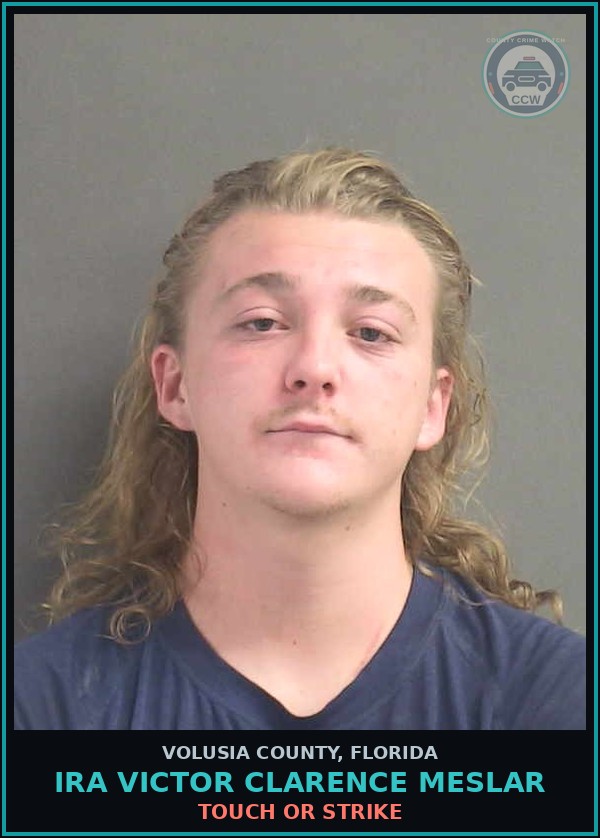 Booking mugshot of IRA VICTOR CLARENCE MESLAR in Volusia County