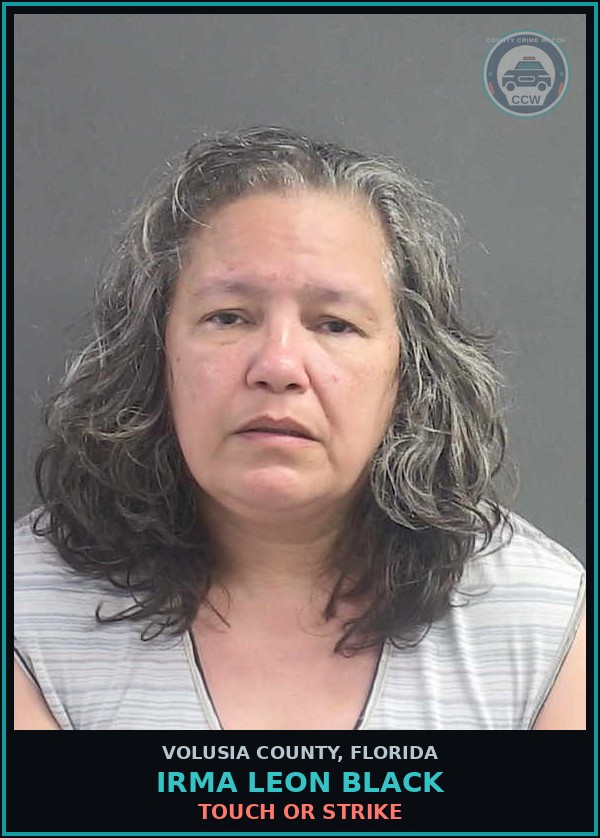 Booking mugshot of IRMA LEON BLACK in Volusia County
