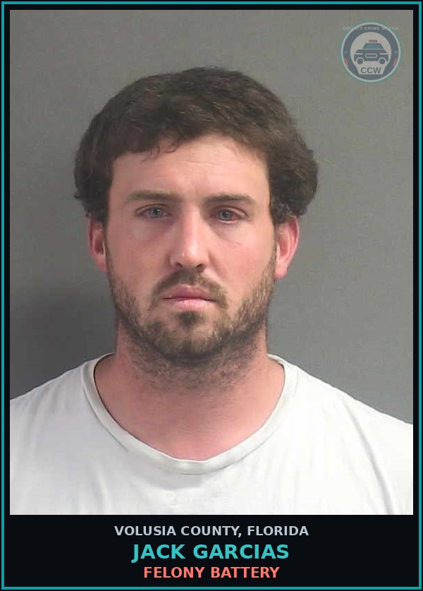 Booking mugshot of JACK GARCIAS in Volusia County