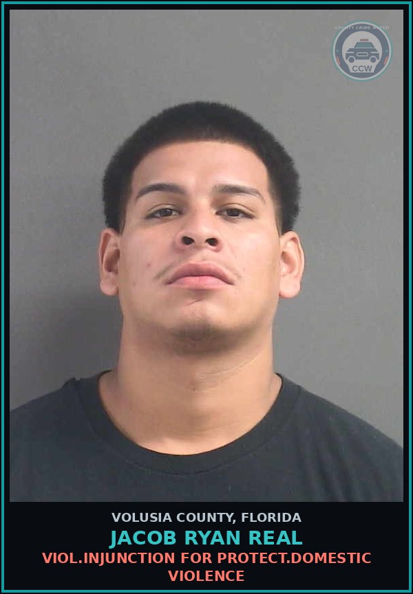Booking mugshot of JACOB RYAN REAL in Volusia County