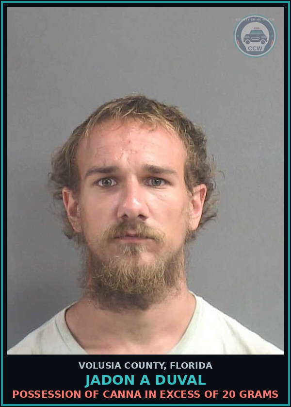Booking mugshot of JADON A DUVAL in Volusia County