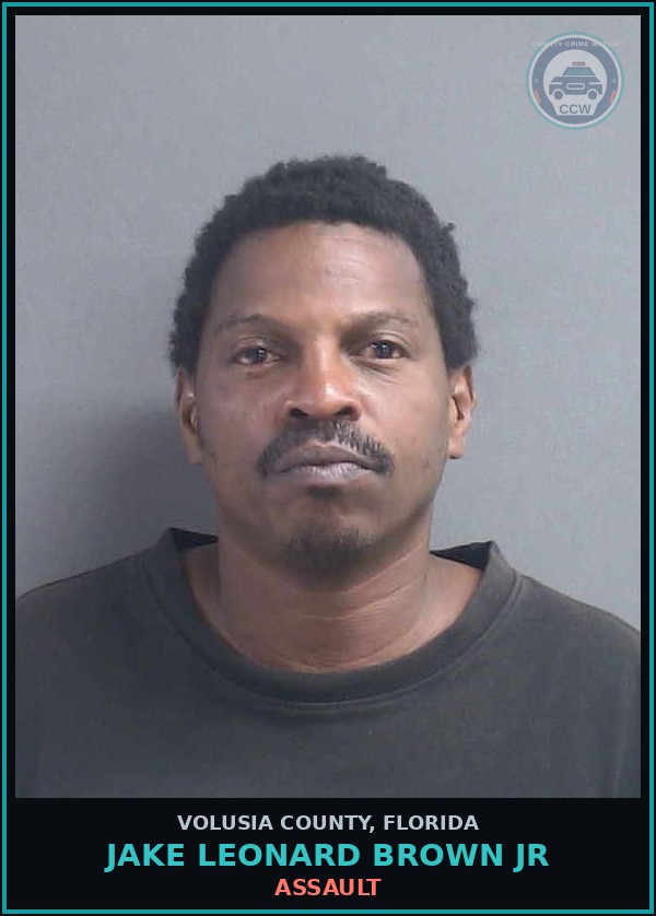 Booking mugshot of JAKE LEONARD BROWN JR in Volusia County