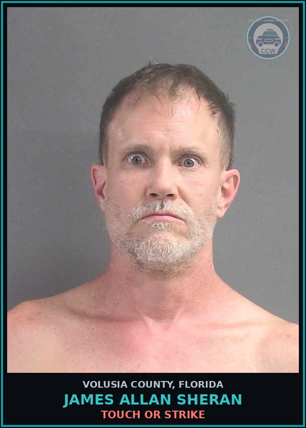 Booking mugshot of JAMES ALLAN SHERAN in Volusia County