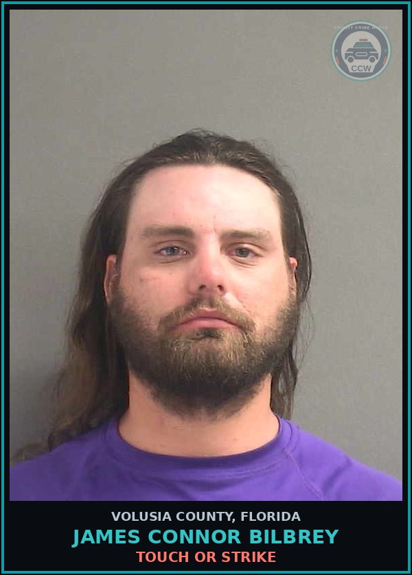 Booking mugshot of JAMES CONNOR BILBREY in Volusia County