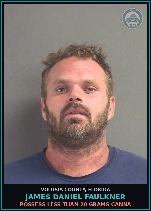 Booking mugshot of JAMES DANIEL FAULKNER in Volusia County