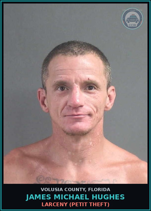 Booking mugshot of JAMES MICHAEL HUGHES in Volusia County