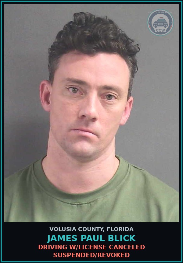 Booking mugshot of JAMES PAUL BLICK in Volusia County