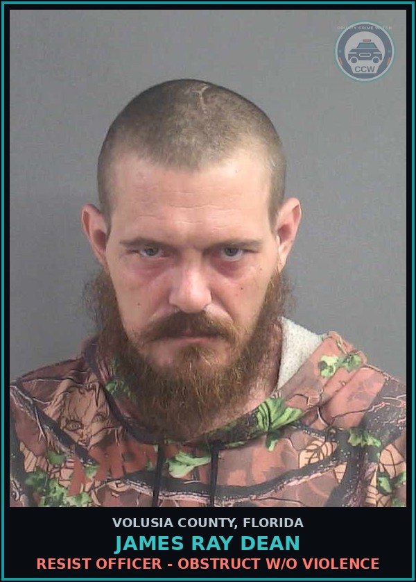 Booking mugshot of JAMES RAY DEAN in Volusia County