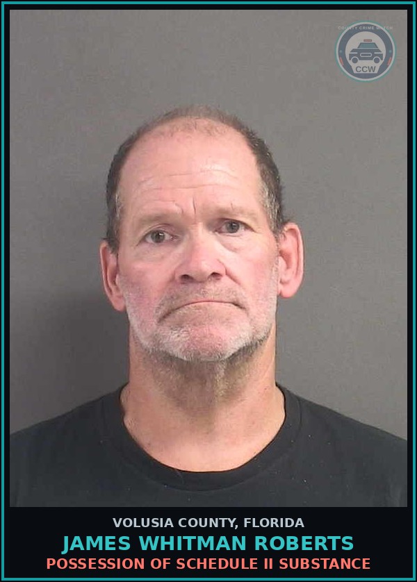 Booking mugshot of JAMES WHITMAN ROBERTS in Volusia County