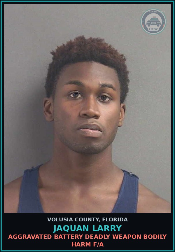 Booking mugshot of JAQUAN LARRY in Volusia County