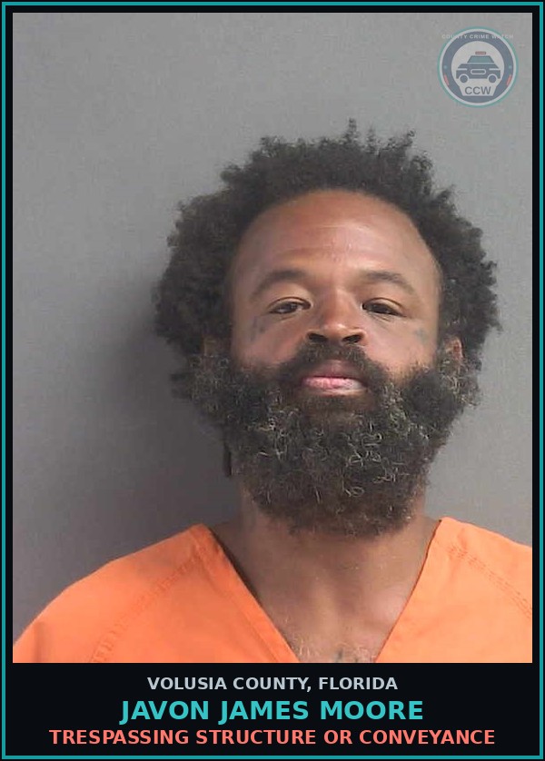 Booking mugshot of JAVON JAMES MOORE in Volusia County