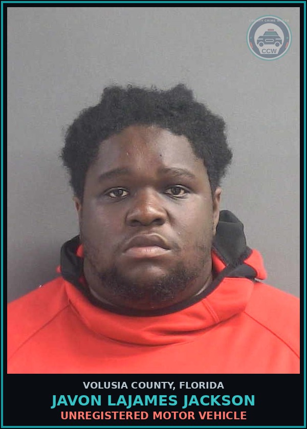 Booking mugshot of JAVON LAJAMES JACKSON in Volusia County