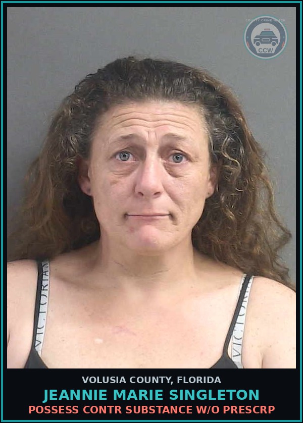 Booking mugshot of JEANNIE MARIE SINGLETON in Volusia County