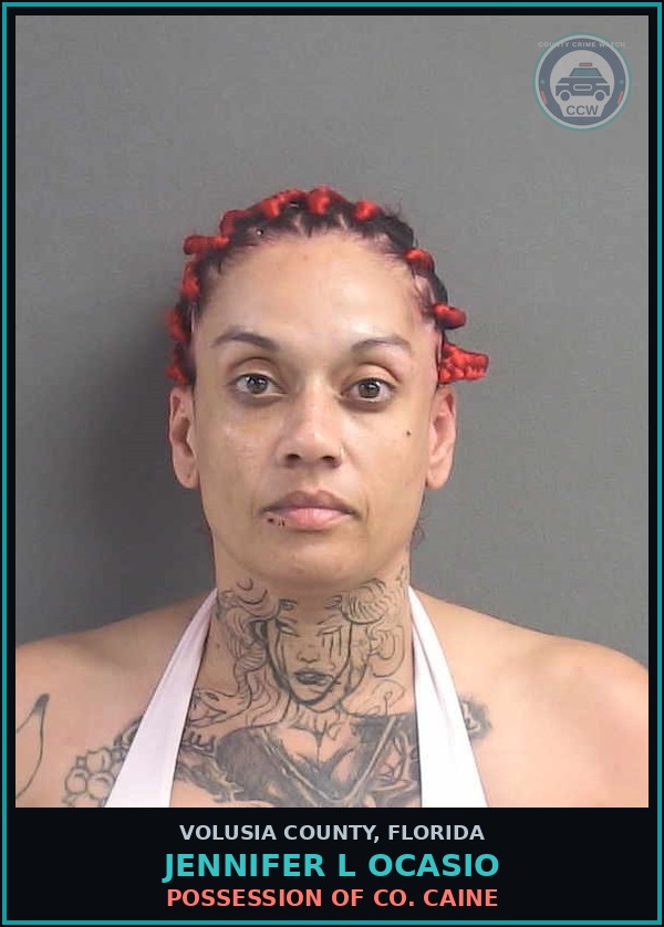 Booking mugshot of JENNIFER L OCASIO in Volusia County
