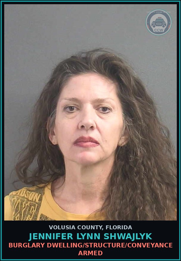 Booking mugshot of JENNIFER LYNN SHWAJLYK in Volusia County