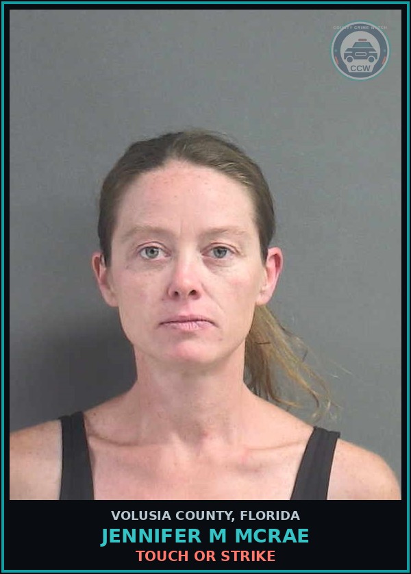 Booking mugshot of JENNIFER M MCRAE in Volusia County