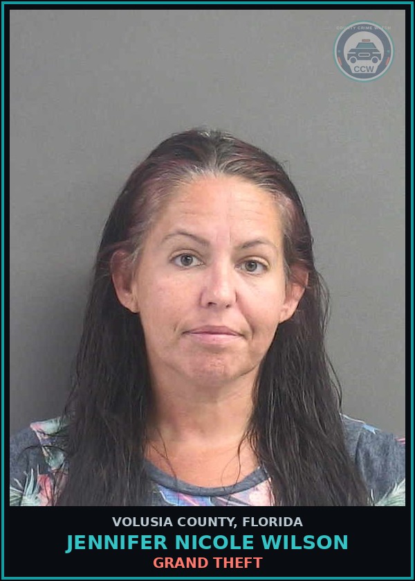 Booking mugshot of JENNIFER NICOLE WILSON in Volusia County