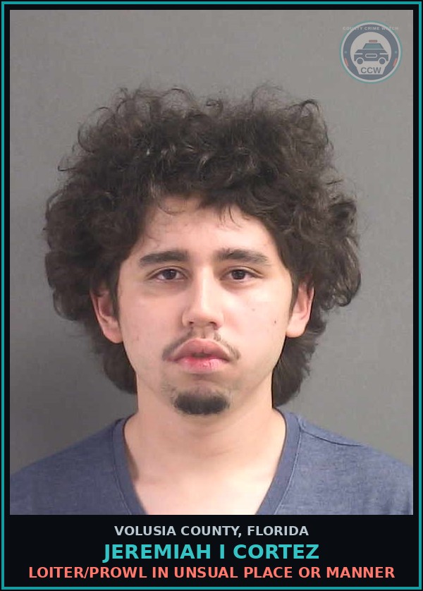 Booking mugshot of JEREMIAH I CORTEZ in Volusia County