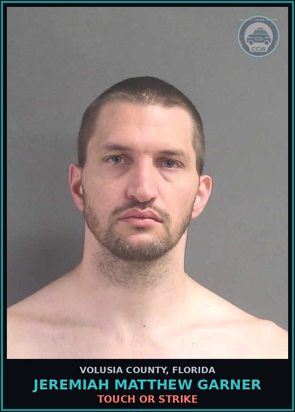 Booking mugshot of JEREMIAH MATTHEW GARNER in Volusia County