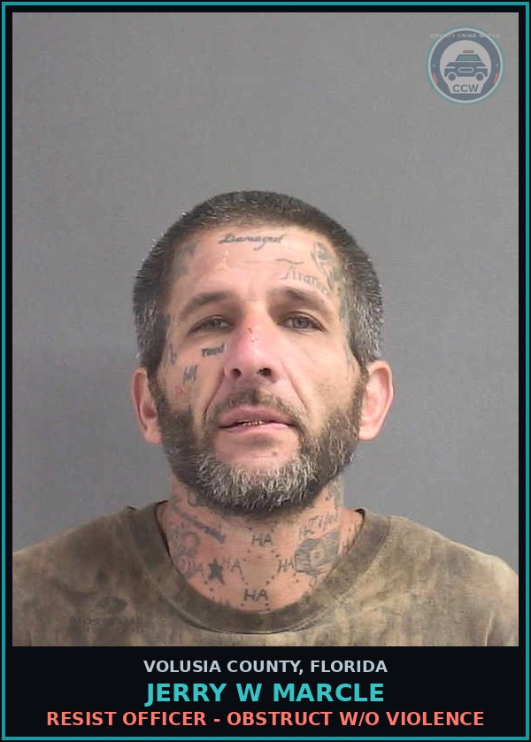 Booking mugshot of JERRY W MARCLE in Volusia County