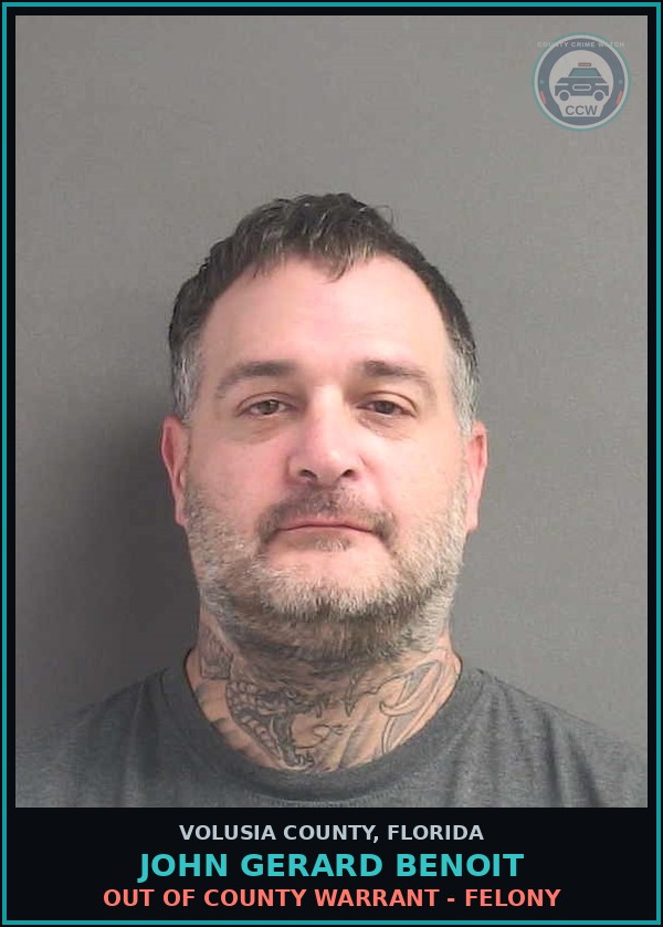 Booking mugshot of JOHN GERARD BENOIT in Volusia County