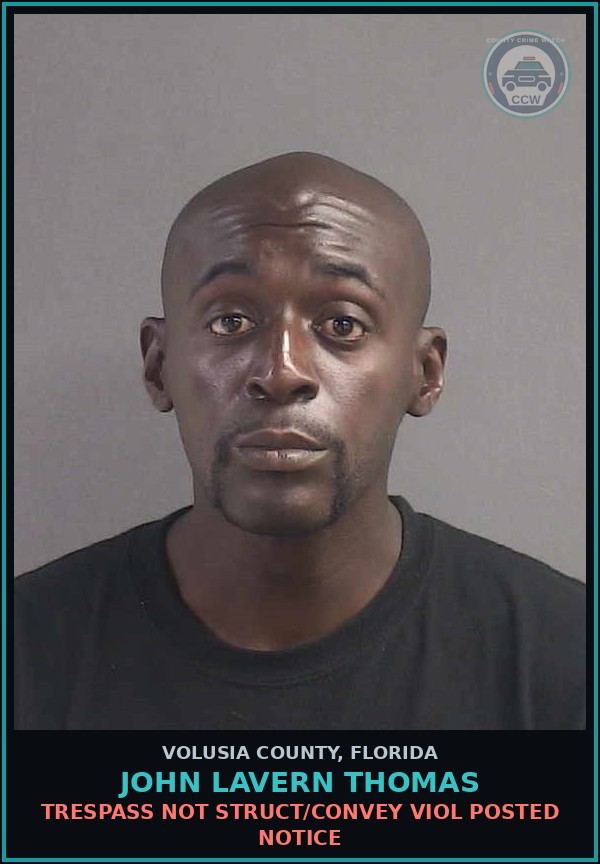 Booking mugshot of JOHN LAVERN THOMAS in Volusia County