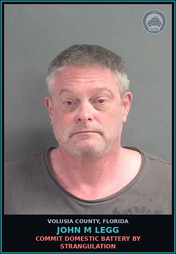 Booking mugshot of JOHN M LEGG in Volusia County