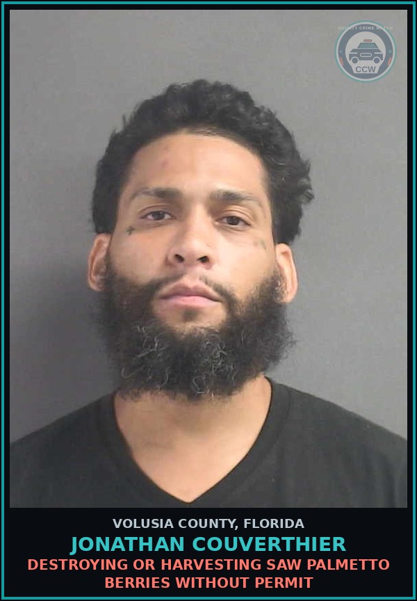 Booking mugshot of JONATHAN COUVERTHIER in Volusia County