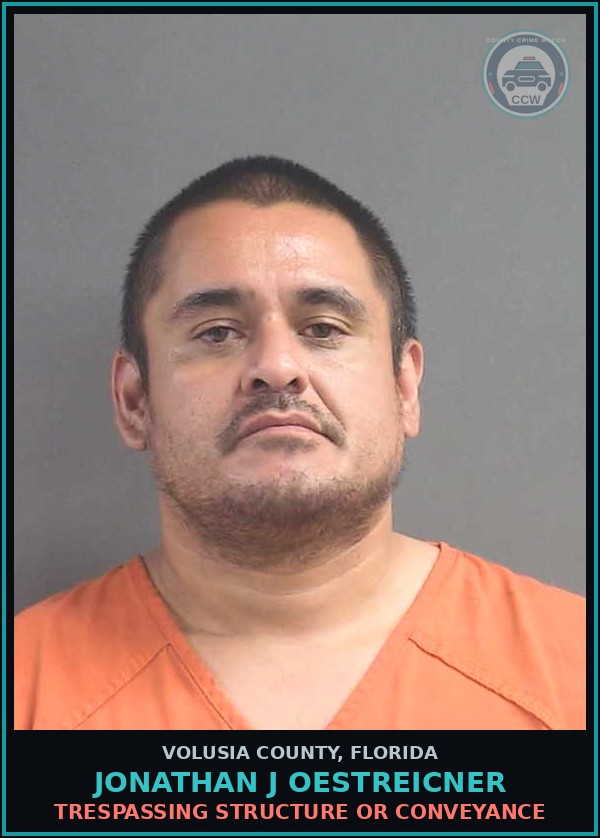 Booking mugshot of JONATHAN J OESTREICNER in Volusia County