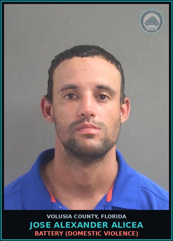 Booking mugshot of JOSE ALEXANDER ALICEA in Volusia County
