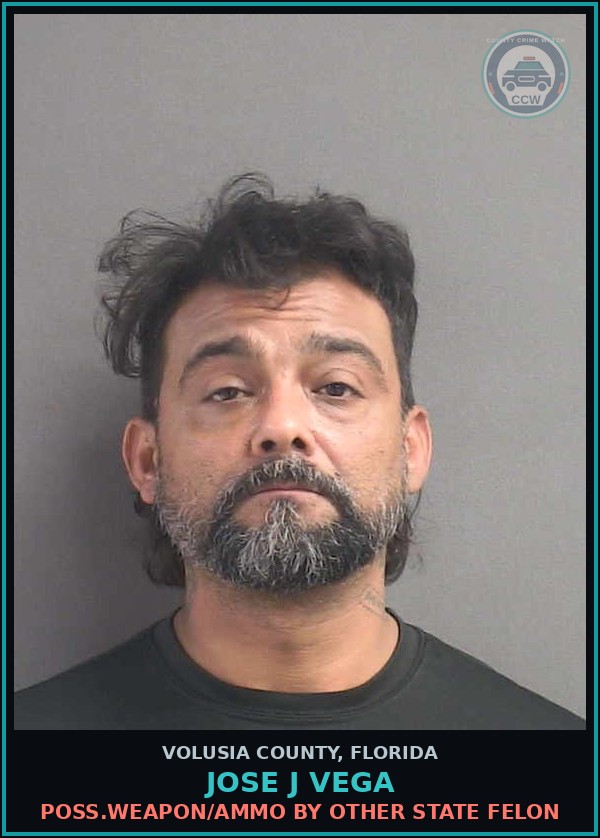 Booking mugshot of JOSE J VEGA in Volusia County