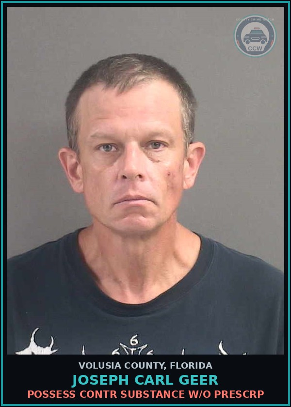Booking mugshot of JOSEPH CARL GEER in Volusia County