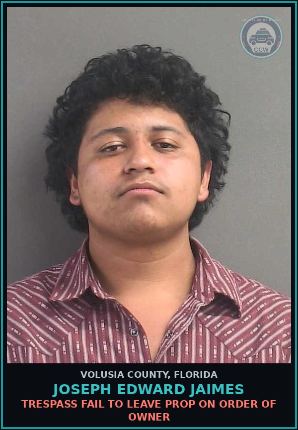 Booking mugshot of JOSEPH EDWARD JAIMES in Volusia County