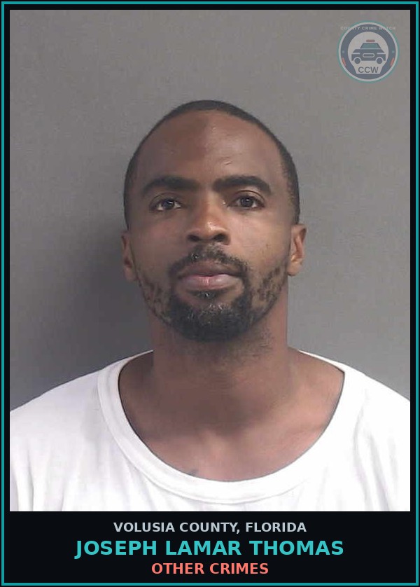 Booking mugshot of JOSEPH LAMAR THOMAS in Volusia County