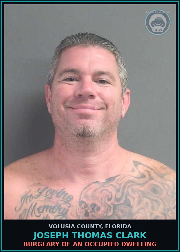 Booking mugshot of JOSEPH THOMAS CLARK in Volusia County