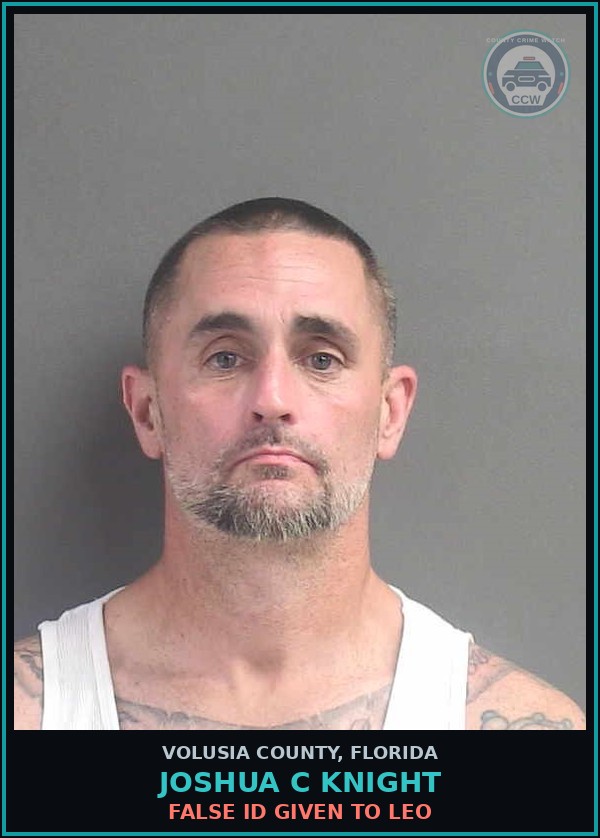 Booking mugshot of JOSHUA C KNIGHT in Volusia County