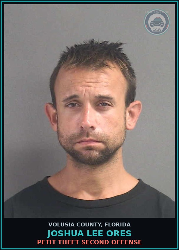 Booking mugshot of JOSHUA LEE ORES in Volusia County