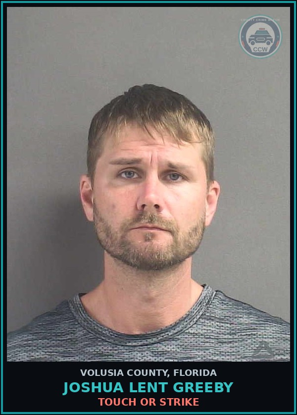 Booking mugshot of JOSHUA LENT GREEBY in Volusia County